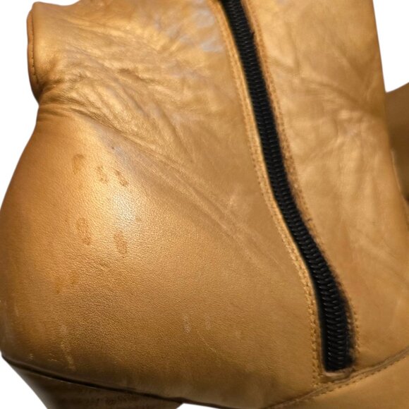 Gold Leather RUDEL Snip Toe Western Cowgirl Boots sz 7 - Picture 10 of 11